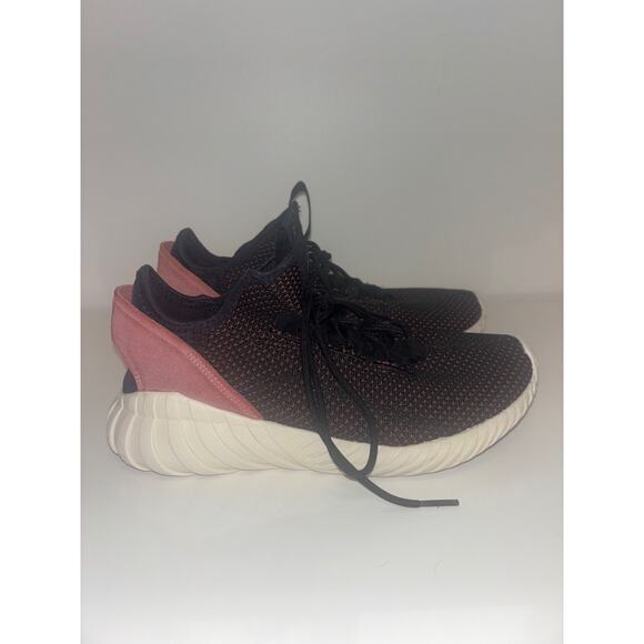 Adidas Tubular Doom Sock Primeknit Black Raw Pink Size 7 BY9335 Running Athletic - Picture 1 of 7